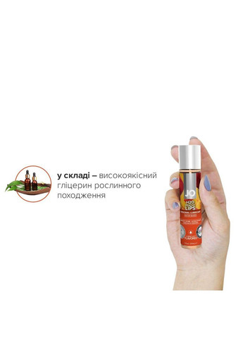 Мастило на водній основі H2O — Peachy Lips (30 мл) без цукру, рослинний гліцерин Jo (367722991)