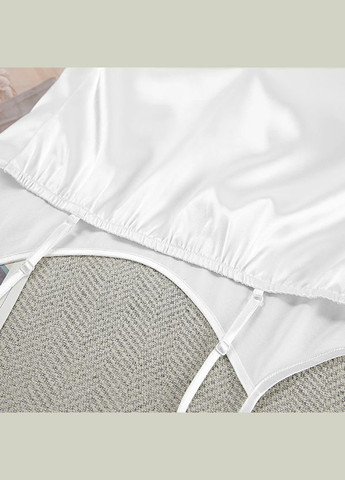 Весільний Халат довгий з пір'ям індика + сорочка - Білий колір No Brand (322414652)