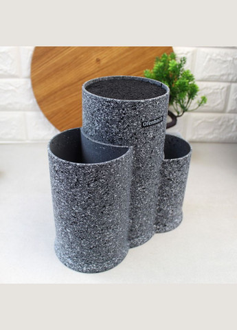 Потрійна cіра браш-підставка для ножів і кухонного приладдя з наповнювачем Ofenbach (303212692)