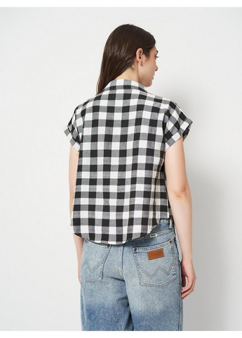 Черно-белая кэжуал рубашка в клетку SHEIN