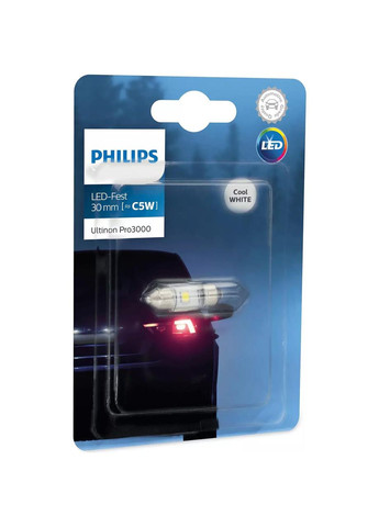 Автолампа светодиодная C10W LED 12V 0.6W 6000K 30MM SV8,5 / LED ULTINON PRO3000 / ХОЛОДНЫЙ БЕЛЫЙ СВЕТ / 1ШТ. PRO (355340504)