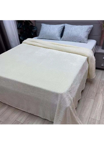 Двоспальний плюшевий плед покривало ковдра з геометричним візерунком на ліжко диван 150x200 см (480772-Prob) Бежевий Unbranded (342230060)