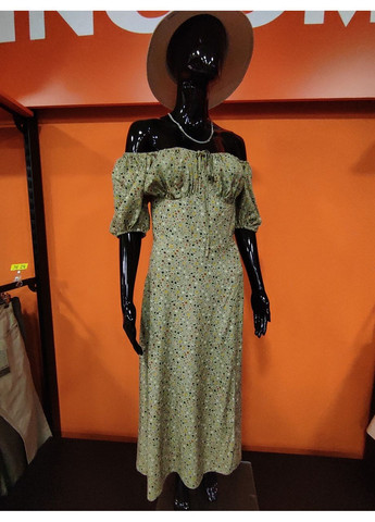 Бежевое платье штапель короткий рукав меди разрез молния 54 бежевое Hardy