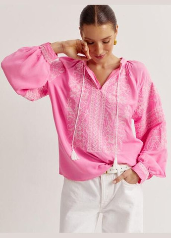 Блузка вышиванка розовая с белой вышивкой You Best (293057495)