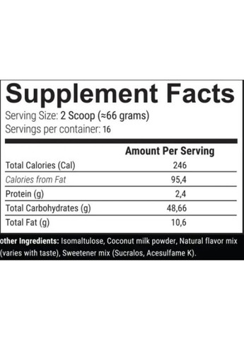 Gainer Base 1000 g /16 servings/ Multifruit Garo Nutrition (305297988)