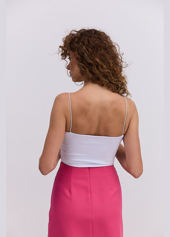 Кроп-топ белый с бретелями из резинки Arjen — 294907337