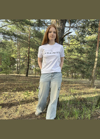 Футболка с принтом Im Ukrainian унисекс белая (TSUWXL-141984) Emily (313652828)