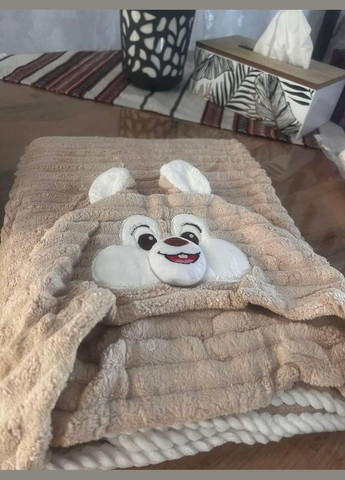 Рушник дитячий з мікрофібри з капюшоном куточок для купання 110x110 см Капучіно (П4К-rai-kutochok-001-01) No Brand комбінований