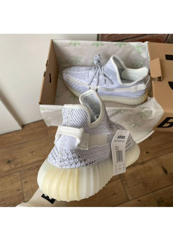 Серые демисезонные кроссовки мужские adidas yeezy boost 350 v2 static reflective адидас изи буст No Brand