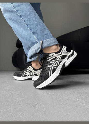 Чорні Осінні кросівки чоловічі і жіночі asics gel-flux 4 black white | асікс гель флюкс 4 чорні No Brand