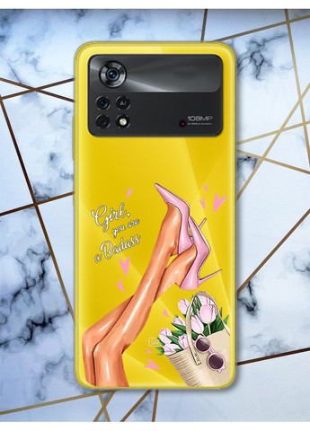 Прозрачный чехол на Xiaomi Poco X4 Pro Ножки (принт 62) Creative (359500006)