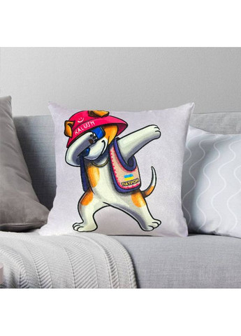 Подушка патриотическая 3D "Пес Патрон Kalush" 2723_E 12771 50х50 см лавандовая FlexDress (368783708)