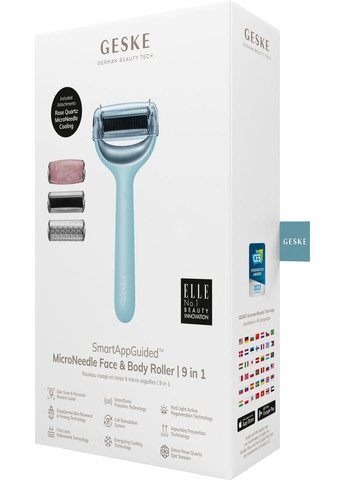 Ролик для игловой мезотерапии лица и тела MicroNeedle Face&Body Roller 9в1 turquoise GESKE (341526009)
