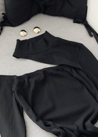 Чорна повсякденний мінісукня приталеного крою силуетна Tik-Tak однотонна