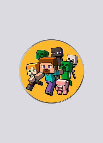 Закатний металевий значок з друком "MINECRAFT" №1 (28754) No Brand (351593261)