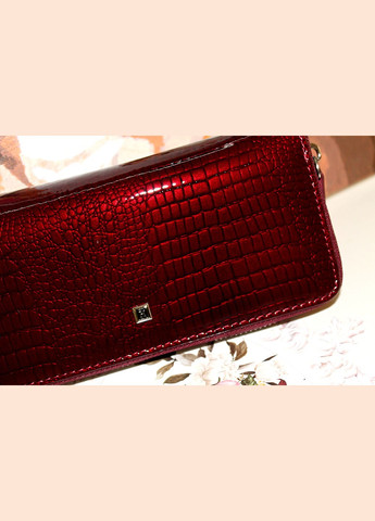 Кожаный женский кошелек клатч на молнии 0832 бордовый Henghuang (307284824)