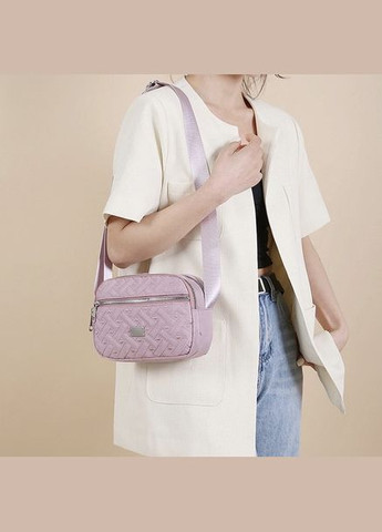 Жіноча класична сумка крос-боді 8809 на ремінці на три відділи рожева No Brand (326487577)