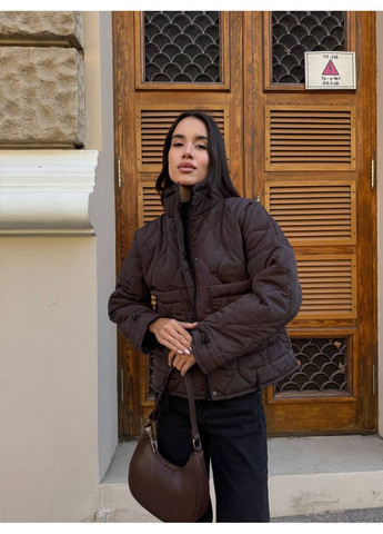 Коричнева демісезонна жіноча демісезонна куртка у стилі zara — заміри в описі куртка-пальто GD/GL Модний простір