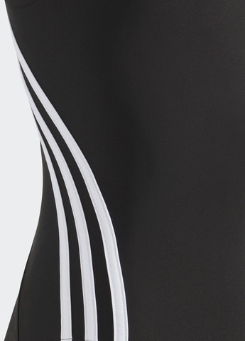 Чорний літній суцільний купальник 3-stripes adidas