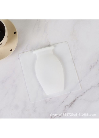 Настінна ваза з силікону для живих і штучних квітів кріплення без свердління 15×15×2 см біла No Brand (367723990)