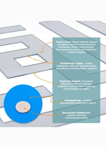 Зеркальный декор акриловый самоклеящийся серебро, 9шт (D) SW-00002498 Sticker Wall (338854519)