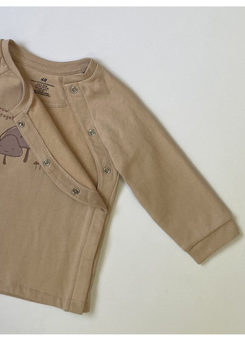 H&M світшот малюнок коричневий повсякденний бавовна