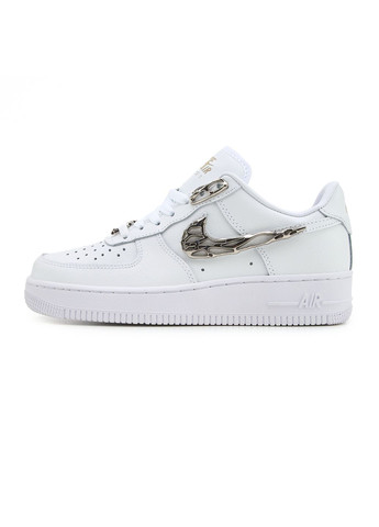 Білі Осінні кросівки чоловічі nike air force 1 low molten metal silver white найк аір форс 1 преміум No Brand
