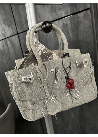 Сумка светлосерая 30 см - (372467700)