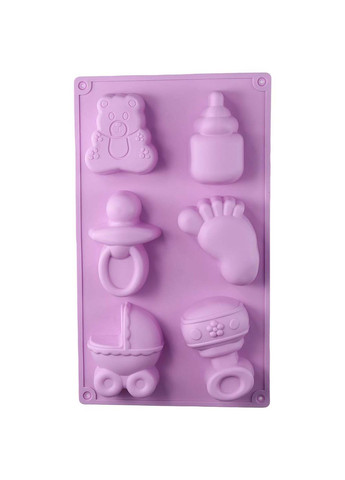 Форма силиконовая на планшете 3D молд "Детский" на 6 фигурок 29x17 см Kitchen Master (341724469)