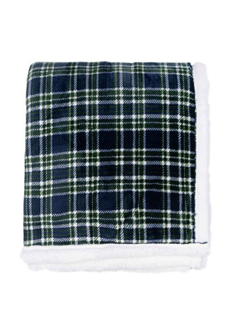 Плед Sherpa Клітка ART0202SH 160х200 см зелений Ardesto (364492043)