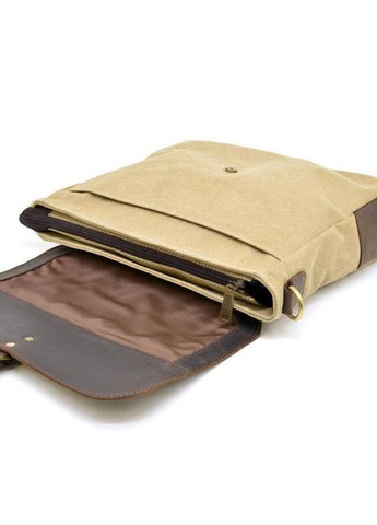 Сумка планшет через плече з натуральної шкіри та текстилю чоловіча для документів та для телефону середня Коричневий 40160 TARWA (361348744)