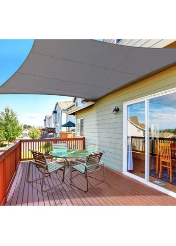 Теневой квадратный водонепроницаемый тент навес парус от дождя солнца полиэстер с УФ покрытием 3,6х3,6 м (481512-Prob) Серый Unbranded (362473979)