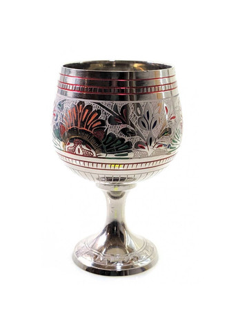 Келихи бронзові хром на круглому підносі (н-р 6 шт / 70мл.) (H-11 см піднос d-31см) No Brand (317309189)