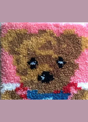 Набор для ковровой вышивки коврик мишка (основа-канва, нити, крючок для ковровой вышивки) No Brand 1908 (293948487)