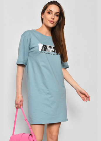 Жіноча туніка з тканини лакоста блакитного кольору. Let's Shop (292630394)