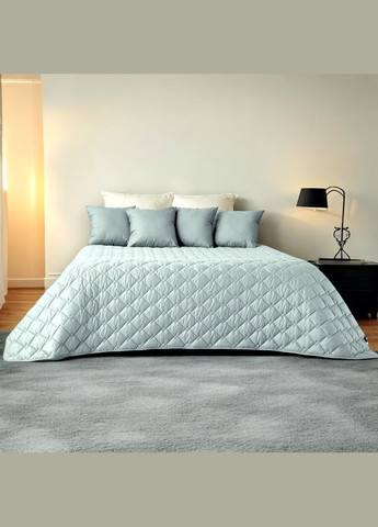 Двухстороннее покрывало Стиль Cube 140х210 см с антиаллергенным волокном, мята/св. серый (8-32403*007) IDEIA (311226024)