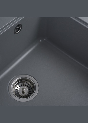 Гранітна мийка для кухні 5852 VESTA матова Сірий металік Platinum (269793060)
