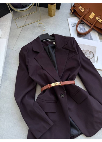 Темно-коричневый женский пиджак 826 жакет костюмка,+ подкладка,классический,с подплечниками Україна - всесезон