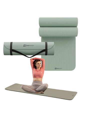 Коврик для йоги HS-NB010GM NBR 1см оливковый Hop-Sport (303127129)