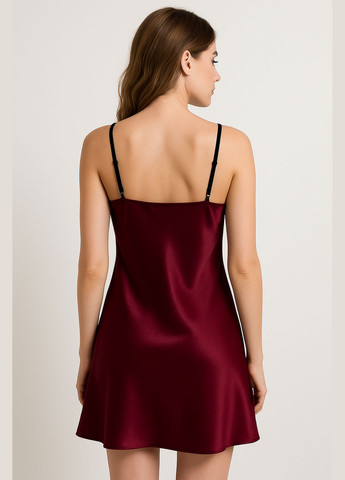 Женская атласная ночная рубашка бордо Modashoping (372013388)