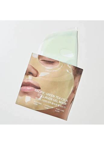 Green Tea Cica Collagen Gel Mask — гелева маска з колагеном, зеленим чаєм і CICA для зволоження та пружності шкіри NACIFIC (371657121)