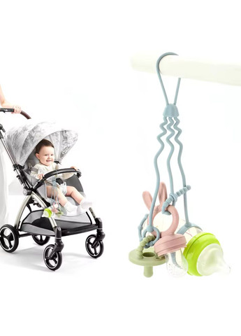 Силиконовый держатель-стропа для бутылочки, пустышки, игрушек+клипса в комплекте No Brand (361248452)