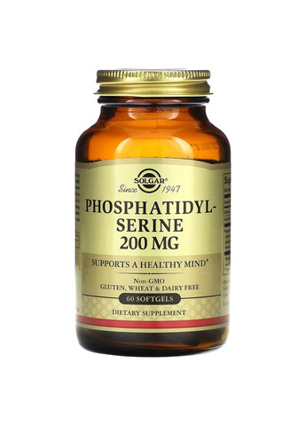 Фосфатидилсерин Phosphatidylserine 200мг - 60 софтгель Solgar (282826828)