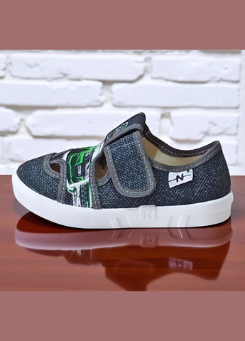 Синие ортопедические тапочки на липучке для мальчика сменная обувь в садик сменка natur Waldi