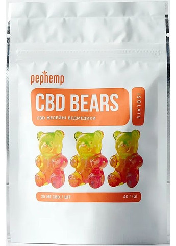 Жилейные конфеты мишки КБД с каннабидиолом, 25 мг 80g (1546055-44072513) Pep Hemp (368887178)