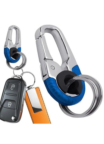 Брелок-карабін з подвійним кільцем для ключів Blue No Brand (358205220)