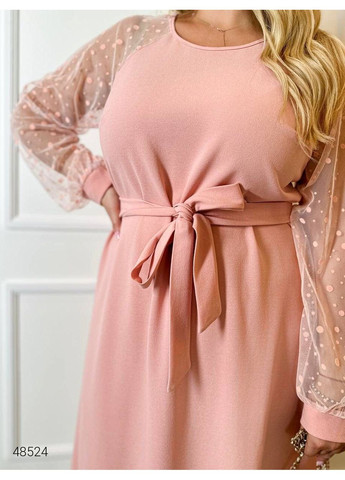 Рожева вечірня сукня вечірня з акцентними рукавами Byron однотонна
