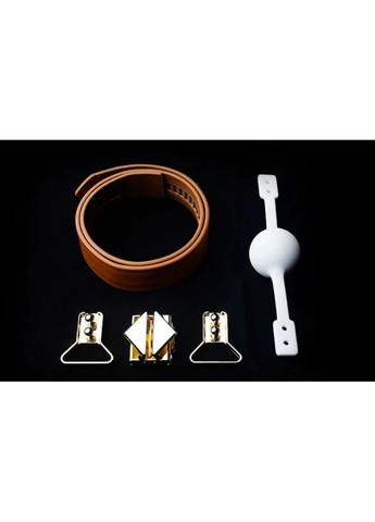 Кляп шкіряний 2 насадки Біло-коричневий - CherryLove Lockink (296623785)