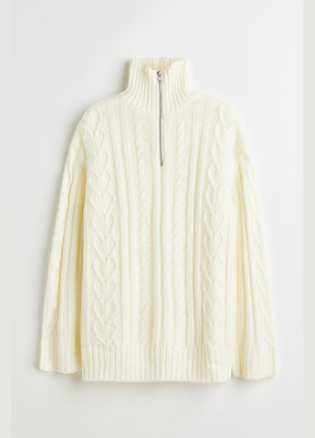 Молочний зимовий светр оверсайз H&M