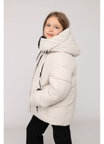 Молочная зимняя куртка для девочки цвет молочный цб-00280224 Yuki